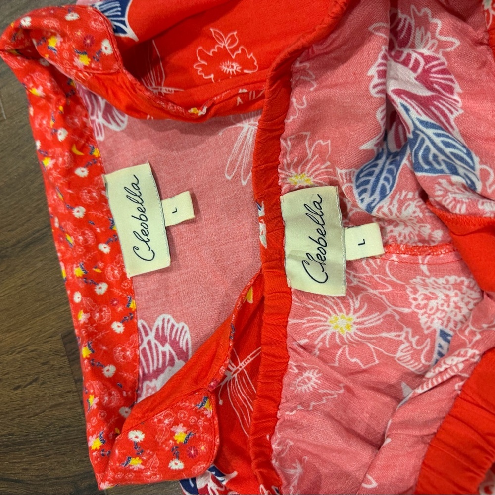 Cleobella Red Floral Pajama NWOT L butterfly boho rare printed set $148 casual - Picture 7 of 7